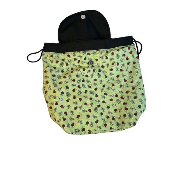 Longaberger Homestead Exclusive Green Gathering Lady Bug Fabric Bag Backpack - Picture 5 of 10
